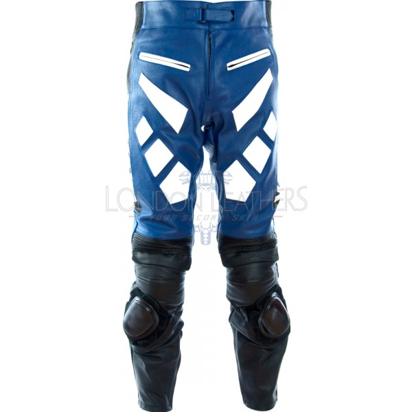 Yamaha Blue Leather Motorcycle Trouser Pant Yamaha Blue Leather Motorcycle Trouser Pant